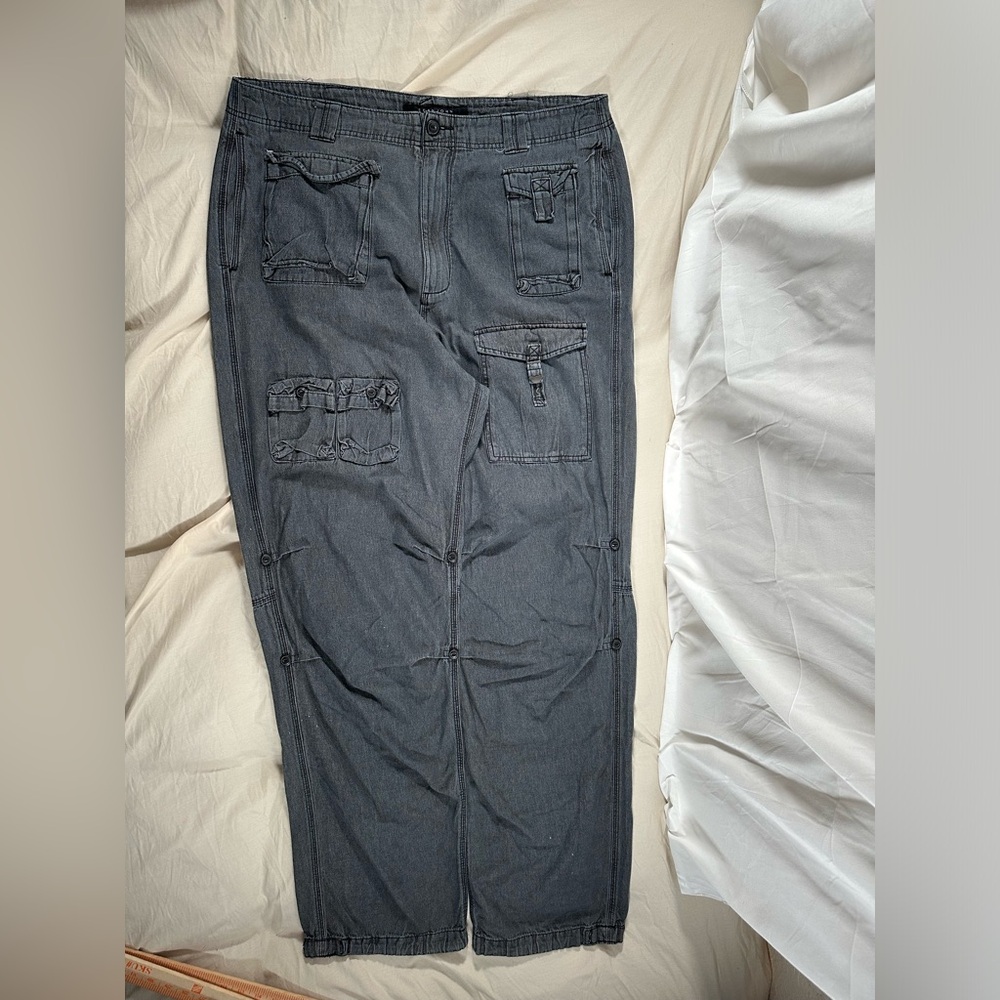 Sean John Gray Paratrooper Cargo Pants 40T (41x33 fit ) Y2K Retro Baggy Skater